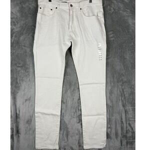 1969 Men's Skinny Fit White Jeans 33x32 Low Rise Casual Everyday